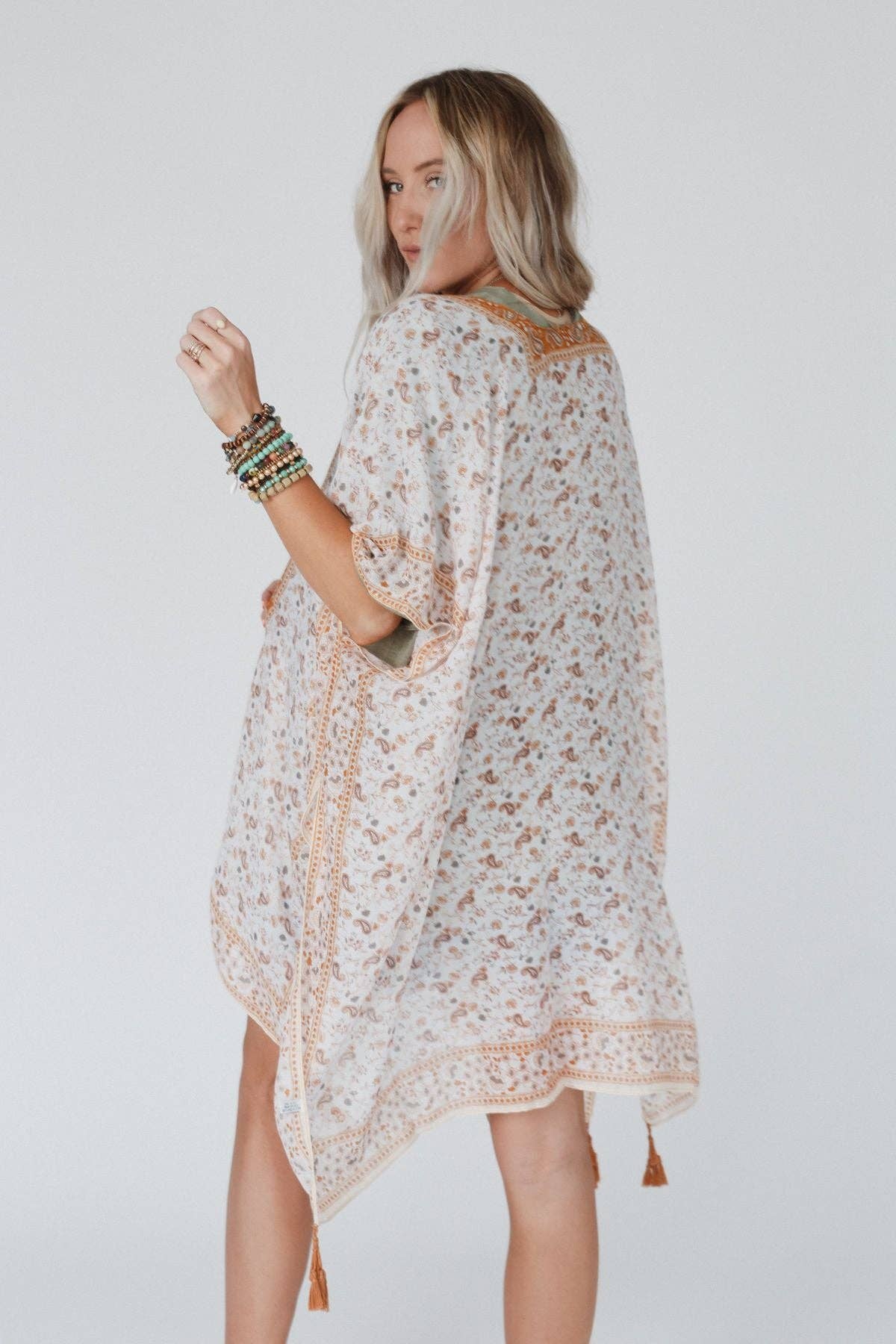 Oh Hey Floral Kimono - Camel