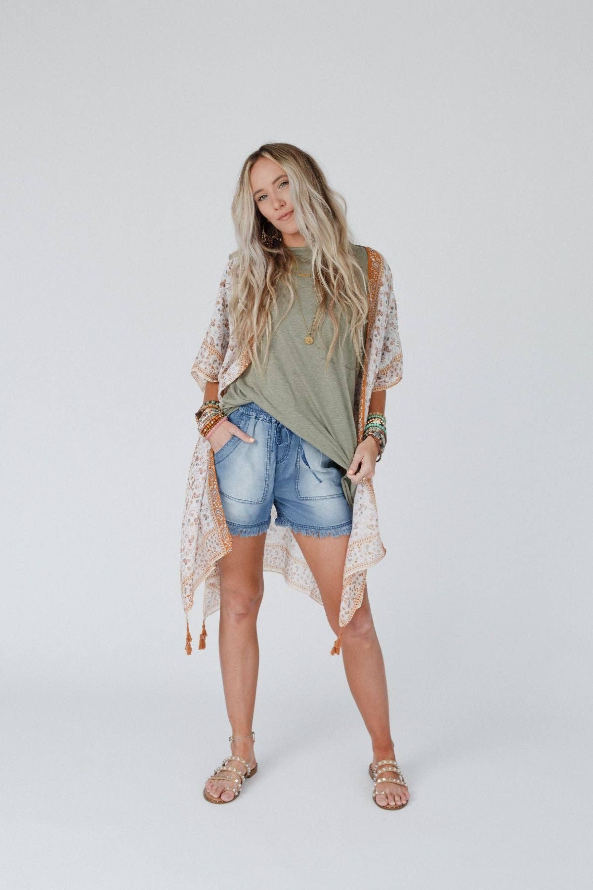 Oh Hey Floral Kimono - Camel