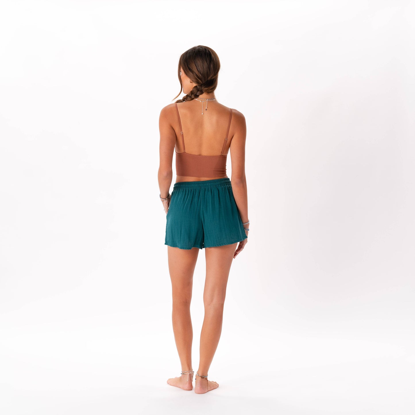 Verdigris Cotton Cabana Shorts