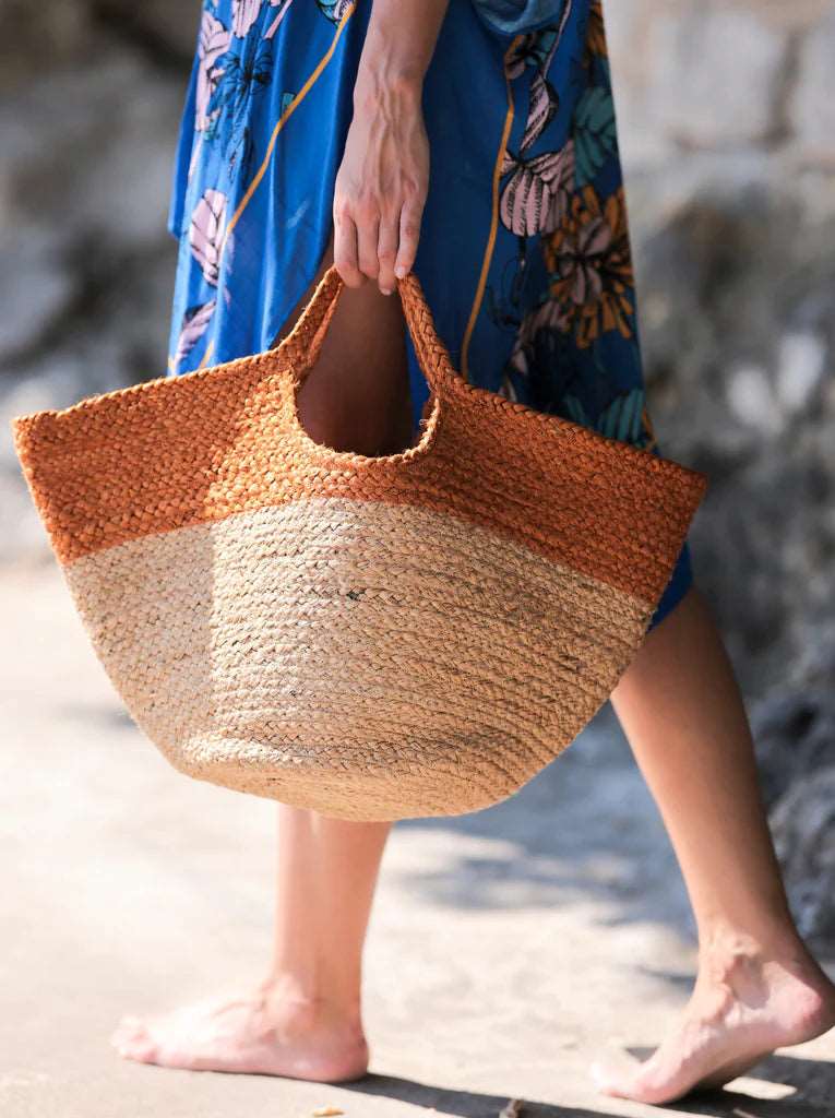 Becca Jute Beach Tote Opal Tides