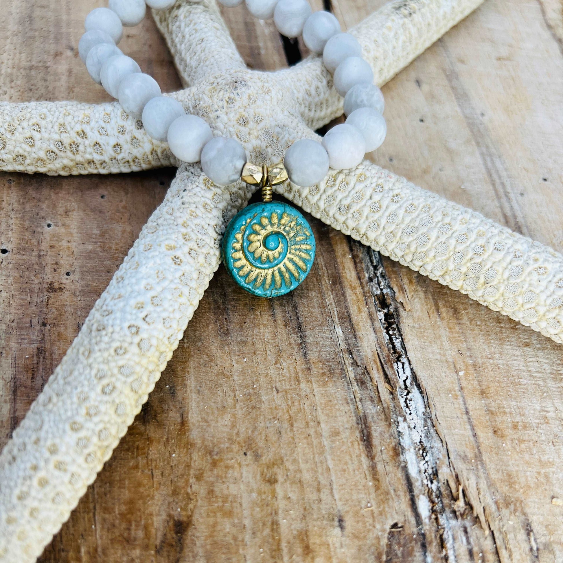 Turquoise Seashell Bracelet Opal Tides