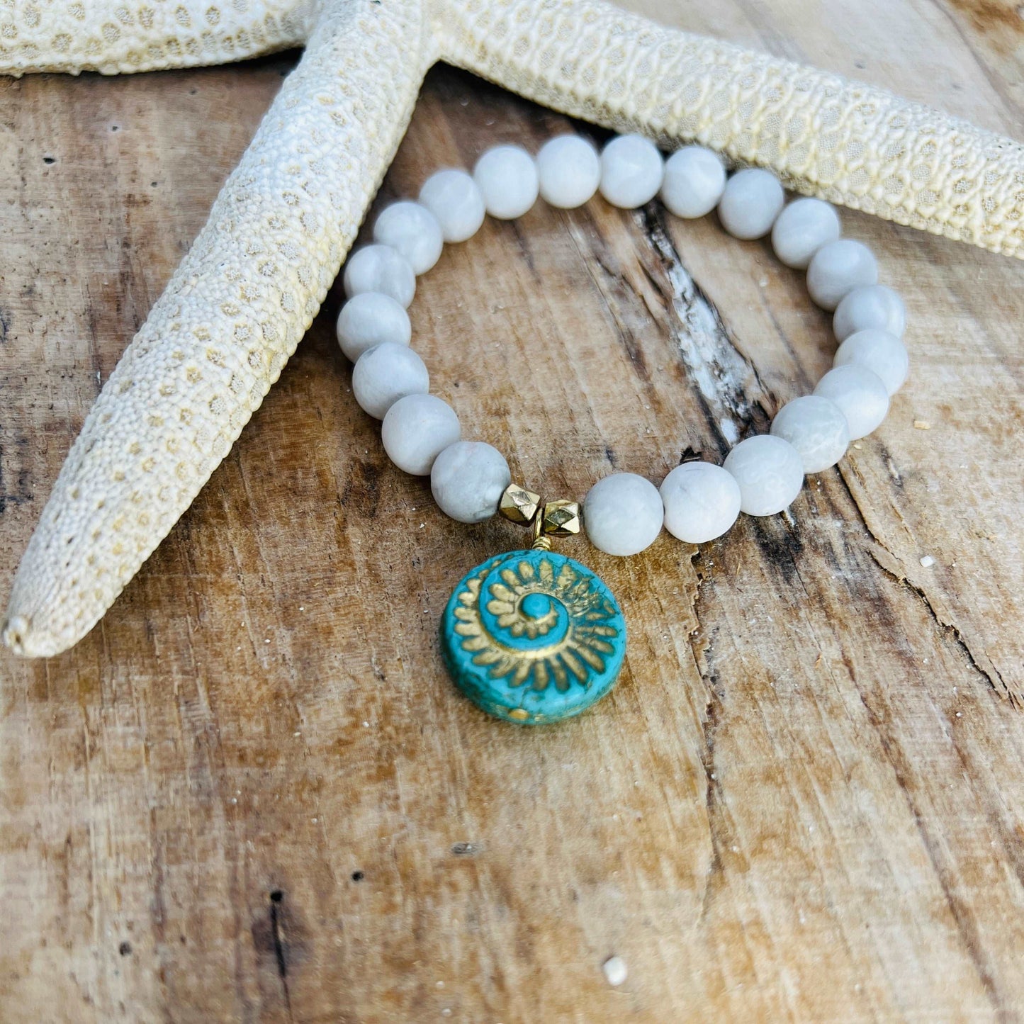 Turquoise Seashell Bracelet Opal Tides