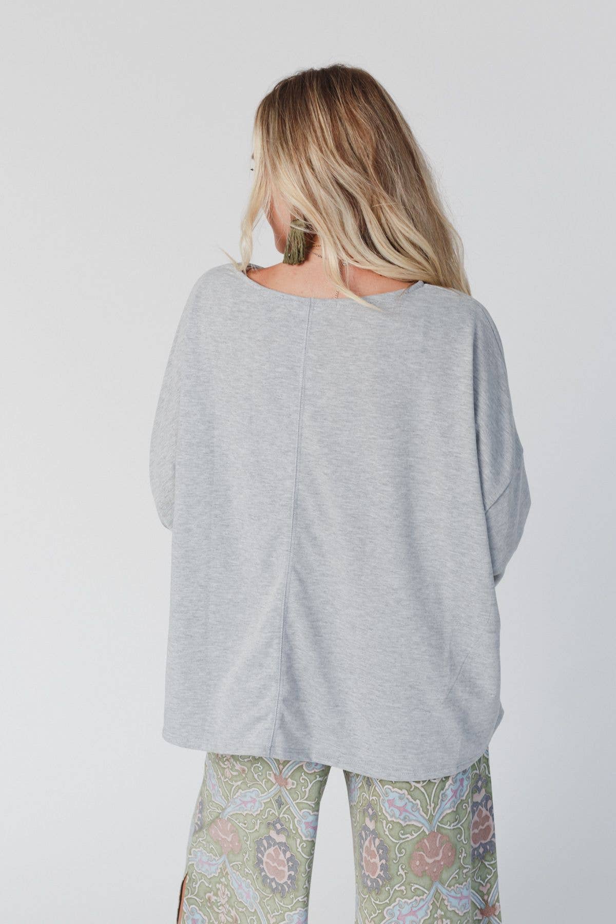 Cozy Cool Oversized Tee - Heather Gray